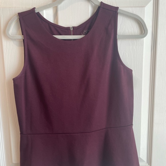 LOFT Plum Peplum Top size Small - Picture 5 of 5